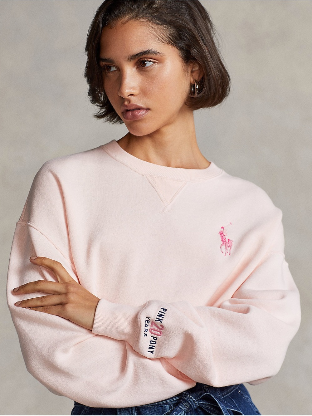 Polo Ralph Lauren Pink Pony Together in Pink Sweatshirt XL Blush Preppy